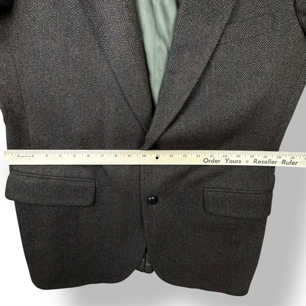 Vintage Woolrich 100% Wool‎ Tweed Herringbone Sport Coat Jacket Mens 41R Brown